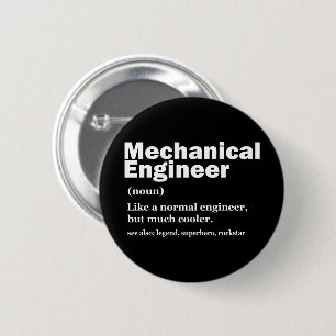 Chapa Redonda De 5 Cm Definición divertida de ingeniero mecánico Ingenie