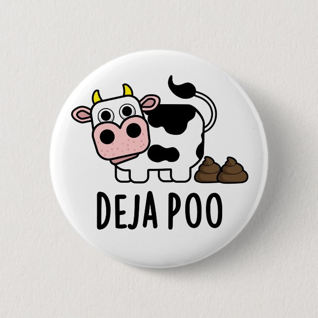 Chapa Redonda De 5 Cm Deja poo graciosa vaca poop poun (Anverso)