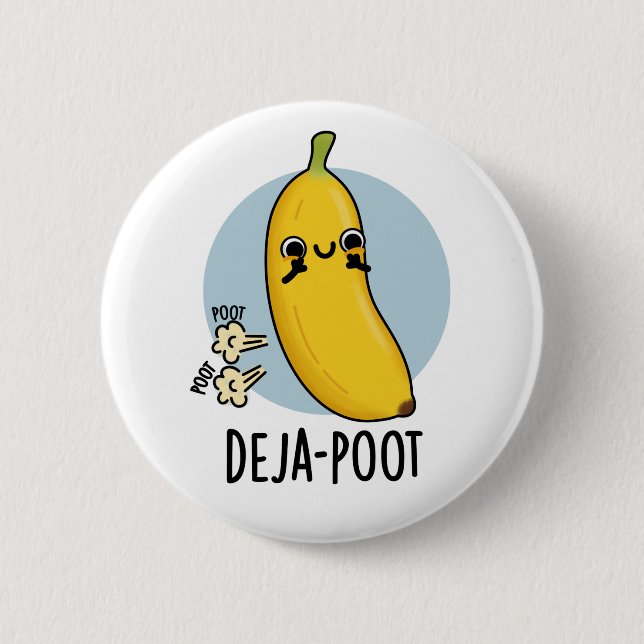 Chapa Redonda De 5 Cm DejaPoot Funny Banana Doble Trucha (Anverso)