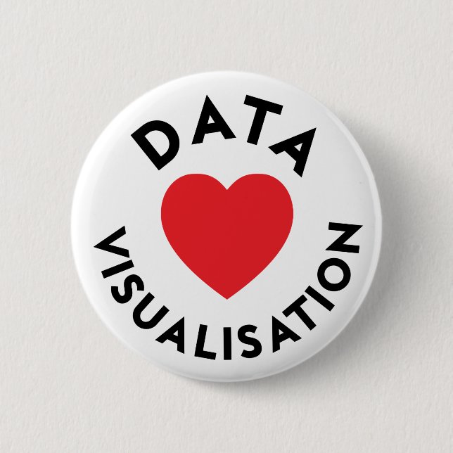 Chapa Redonda De 5 Cm Del amor de los datos Pin viz (Anverso)