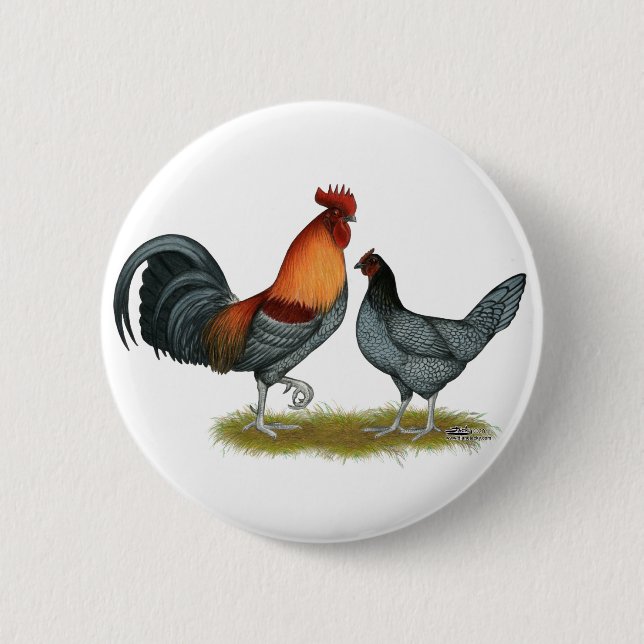 Chapa Redonda De 5 Cm Delaware Blue Hen (Anverso)