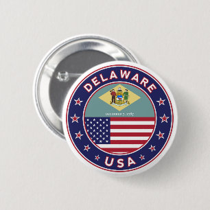 Chapa Redonda De 5 Cm Delaware, camiseta de Delaware, pegatina de Delawa