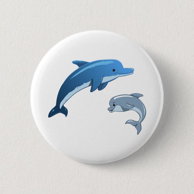 Chapa Redonda De 5 Cm Delfines 🐬 (Anverso)