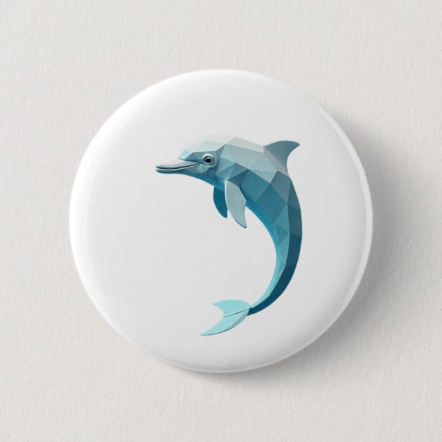 Chapa Redonda De 5 Cm Delfino geométrico (Anverso)