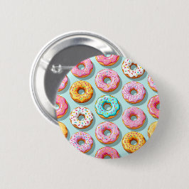 Chapa Redonda De 5 Cm Deliciosas donas de crema azules