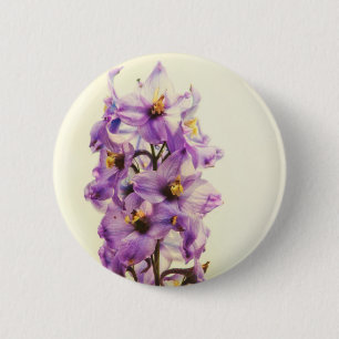 Chapa Redonda De 5 Cm Delphinium púrpura de Larkspur
