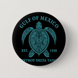 Chapa Redonda De 5 Cm Delta Tango De La Tortuga Del Golfo De México 1550