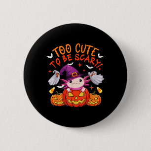 Chapa Redonda De 5 Cm Demasiado gracioso Chiste asusta Halloween Axolotl
