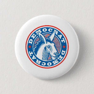 Chapa Redonda De 5 Cm democrat donkey