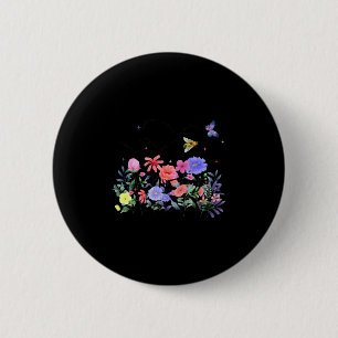 Chapa Redonda De 5 Cm Demócrata Liberal Floral Sutil Anti Trump