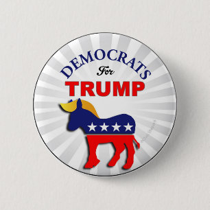 Chapa Redonda De 5 Cm DEMÓCRATAS por TRUMP TRUMPÓCRATAS Cambian de Parti