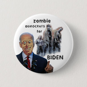 Chapa Redonda De 5 Cm demócratas zombis para Biden