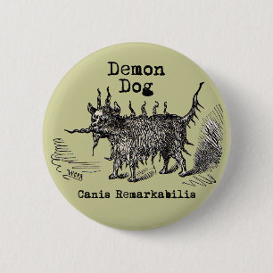 Chapa Redonda De 5 Cm Demonio de Perro Divertido Vintage Lindo