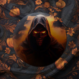 Chapa Redonda De 5 Cm Demonio oscuro con insignia de halloween de humo n
