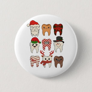 Chapa Redonda De 5 Cm Dental Navidades Funny Dentist Holiday