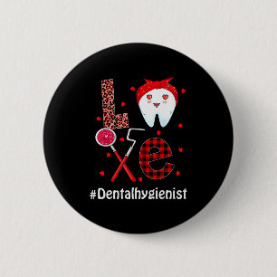 Chapa Redonda De 5 Cm Dental Squad Dentista Feliz Día de San Valentín De