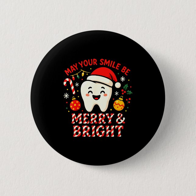 Chapa Redonda De 5 Cm Dentist Merry Christmas May Your Smile Be Merry An (Anverso)