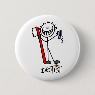 Chapa Redonda De 5 Cm Dentista básico de figura de palo