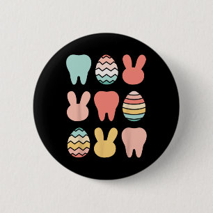 Chapa Redonda De 5 Cm Dentista de Pascua Retro Dental Istant Higiénico O