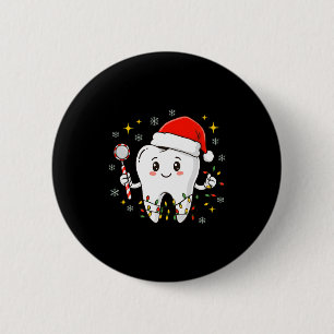 Chapa Redonda De 5 Cm Dentista Dientes de Navidad Luces de Navidad Diver