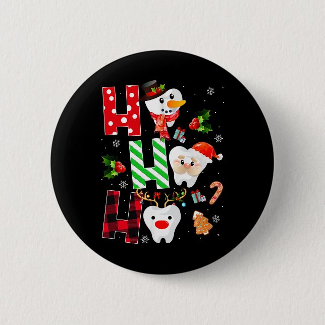 Chapa Redonda De 5 Cm Dentistas Navidades Diversión Dental Regalo Odonto (Anverso)