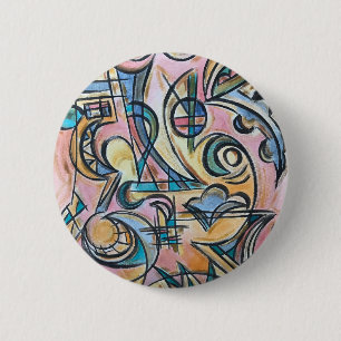 Chapa Redonda De 5 Cm Dentro del laberinto - Arte abstracto pintado a ma