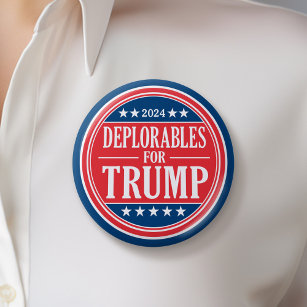 Chapa Redonda De 5 Cm Deplorables para Donald Trump - 2024