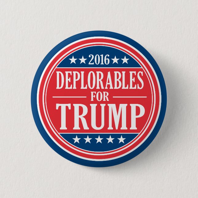 Chapa Redonda De 5 Cm Deplorables para Donald Trump y Mike Pence (Anverso)
