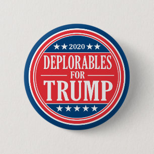 Chapa Redonda De 5 Cm Deplorables para Donald Trump y Mike Pence 2020