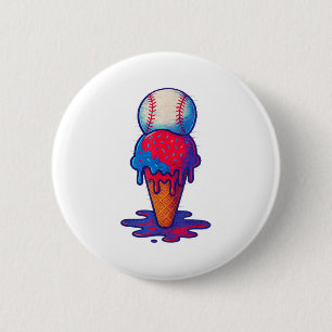 Chapa Redonda De 5 Cm Deporte De Béisbol Con Deportes De Crema De Hielo