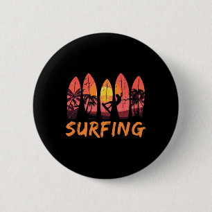 Chapa Redonda De 5 Cm Deportes acuáticos de surfista en el océano - Olas
