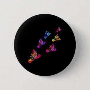 Chapa Redonda De 5 Cm Deportes de arte en el transbordador Badminton col