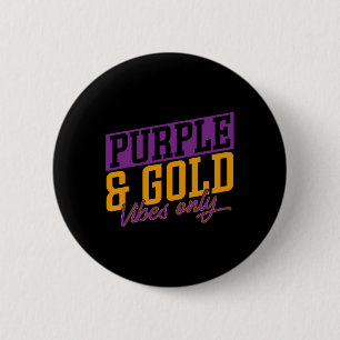 Chapa Redonda De 5 Cm Deportes De Esquemas De Vibes Morado Y Oro