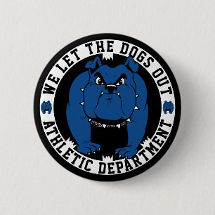 Chapa Redonda De 5 Cm Depto. Atlético de mascota de bulldog. Dejamos sal