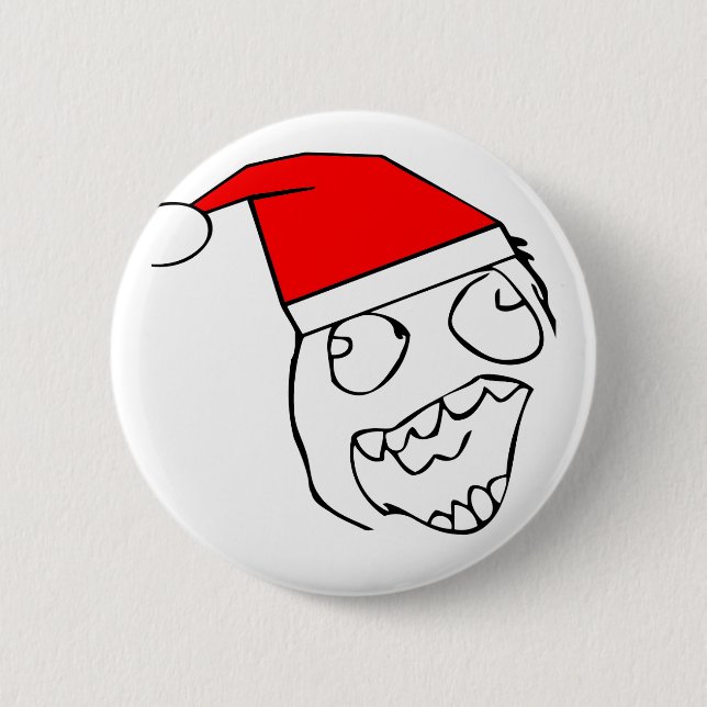 Chapa Redonda De 5 Cm Derp feliz santa - meme (Anverso)