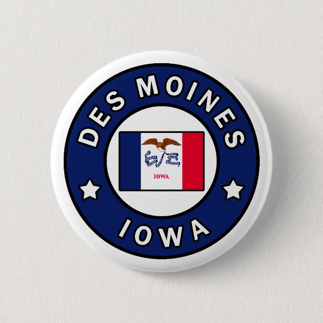 Chapa Redonda De 5 Cm Des Moines Iowa (Anverso)