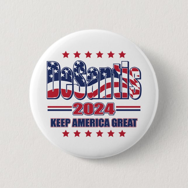 Chapa Redonda De 5 Cm DeSantis-2024-Keep-America-Great (Anverso)