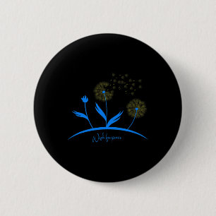 Chapa Redonda De 5 Cm Deseo de Dandelión de Ucrania por la Paz Bandera U