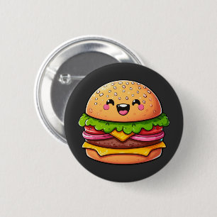 Chapa Redonda De 5 Cm Deslumbramiento de Kawaii Burger