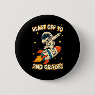 Chapa Redonda De 5 Cm Despegue Astronauta de 2do Grado Dab Cool De Vuelt
