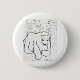 Chapa Redonda De 5 Cm Desplome del oso polar