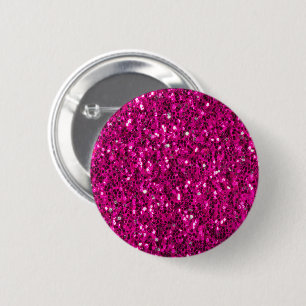 Chapa Redonda De 5 Cm Destellos de purpurina falsos rosa caliente