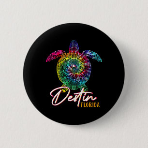 Chapa Redonda De 5 Cm Destin Tie Dye Sea Turtle Florida Familia