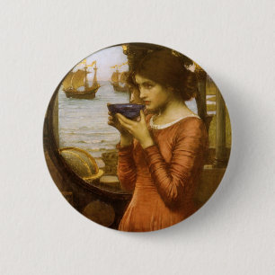 Chapa Redonda De 5 Cm Destino de John William Waterhouse