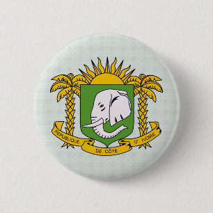 Chapa Redonda De 5 Cm Detalle del escudo de armas de Cote Divoire