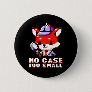 Chapa Redonda De 5 Cm Detective Retro Fox: Whimsy de 8 bits
