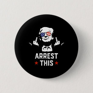 Chapa Redonda De 5 Cm Detención Divertida de Trump Este Dedo Medio de Do