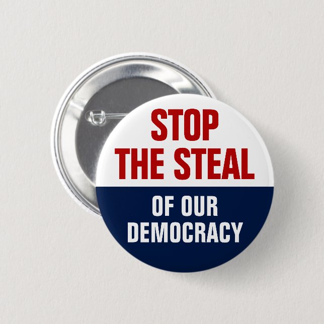 Chapa Redonda De 5 Cm Detengan El Robo De Nuestra Democracia - Contra Tr (Anverso y reverso)