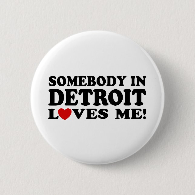 Chapa Redonda De 5 Cm Detroit (Anverso)