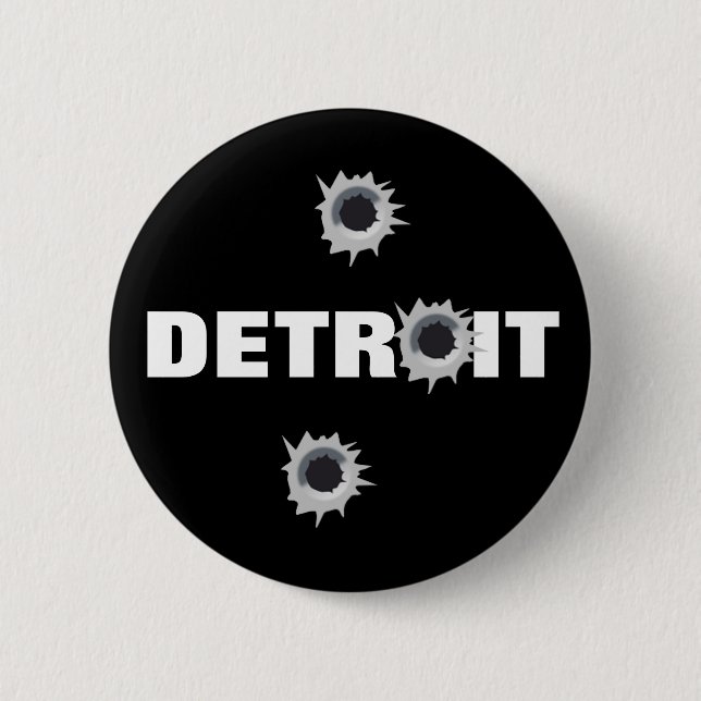 Chapa Redonda De 5 Cm Detroit (Anverso)